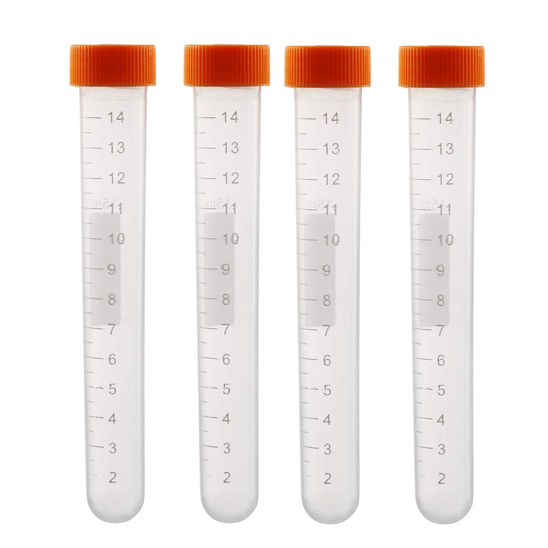 10 Pcs 15ml Plastic Centrifuge Tubes with Screw-on Cap, Polypropylene Graduated Micro Centrifuge Tube, Round Bottom, Red, Storage Container for Beads Sample Lab
