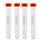 10 Pcs 15ml Plastic Centrifuge Tubes with Screw-on Cap, Polypropylene Graduated Micro Centrifuge Tube, Round Bottom, Red, Storage Container for Beads Sample Lab