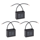 Ceiling Fan Capacitor CBB61 6uF 450V AC 2 Wires Metalized Polypropylene Film Capacitors 47x20x37.5mm for Water Pump Motor Generator, Pack of 3