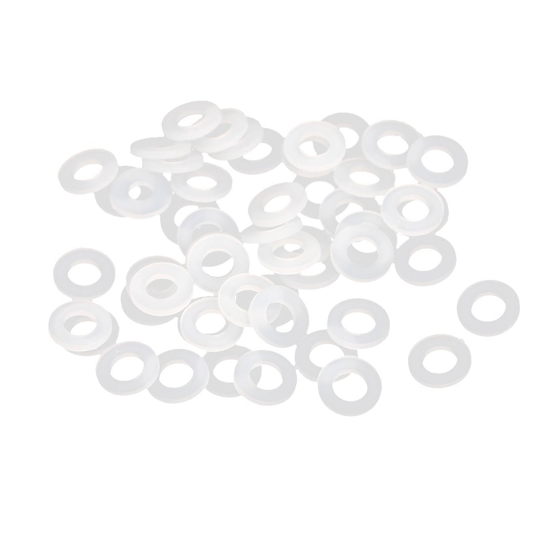 Plastic Flat Washers 8mm OD 4mm ID 1mm Thickness Sealing Gasket for Faucet Pipe Water Hose, White, Pack of 50