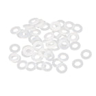 Plastic Flat Washers 8mm OD 4mm ID 1mm Thickness Sealing Gasket for Faucet Pipe Water Hose, White, Pack of 50