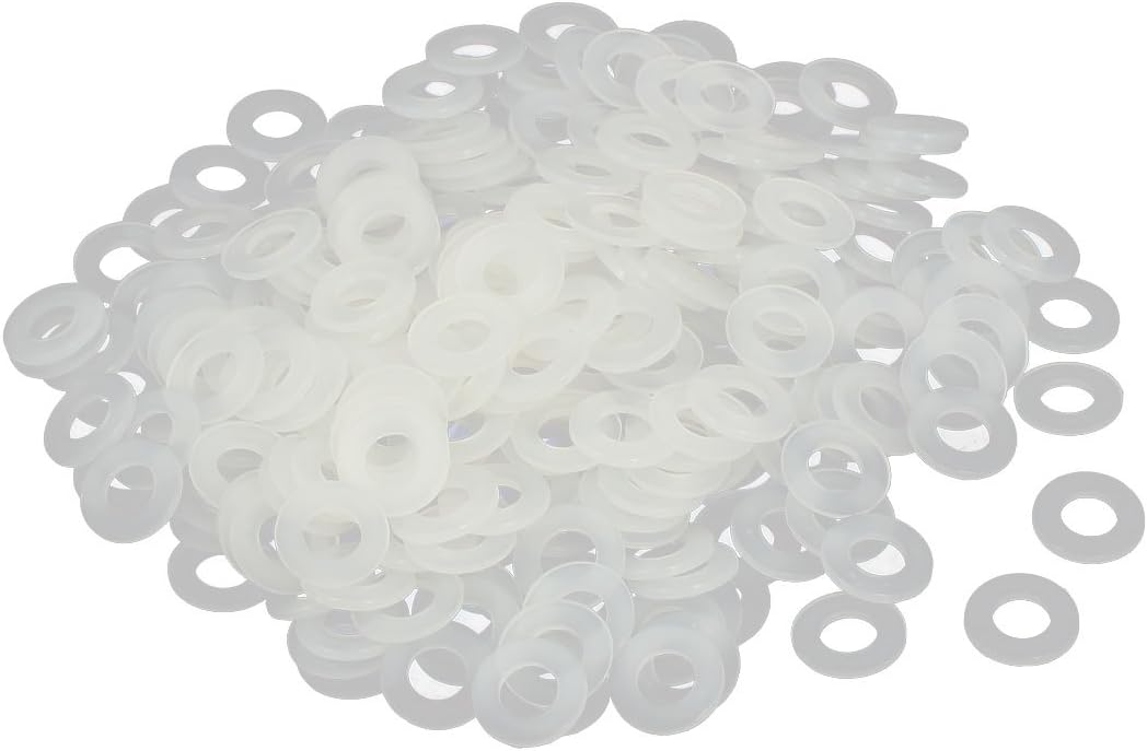 M5 x 10mm x 1mm Nylon Flat Insulating Washers Gaskets Spacers Fastener for Faucet Pipe Water Hose Grey White 300PCS