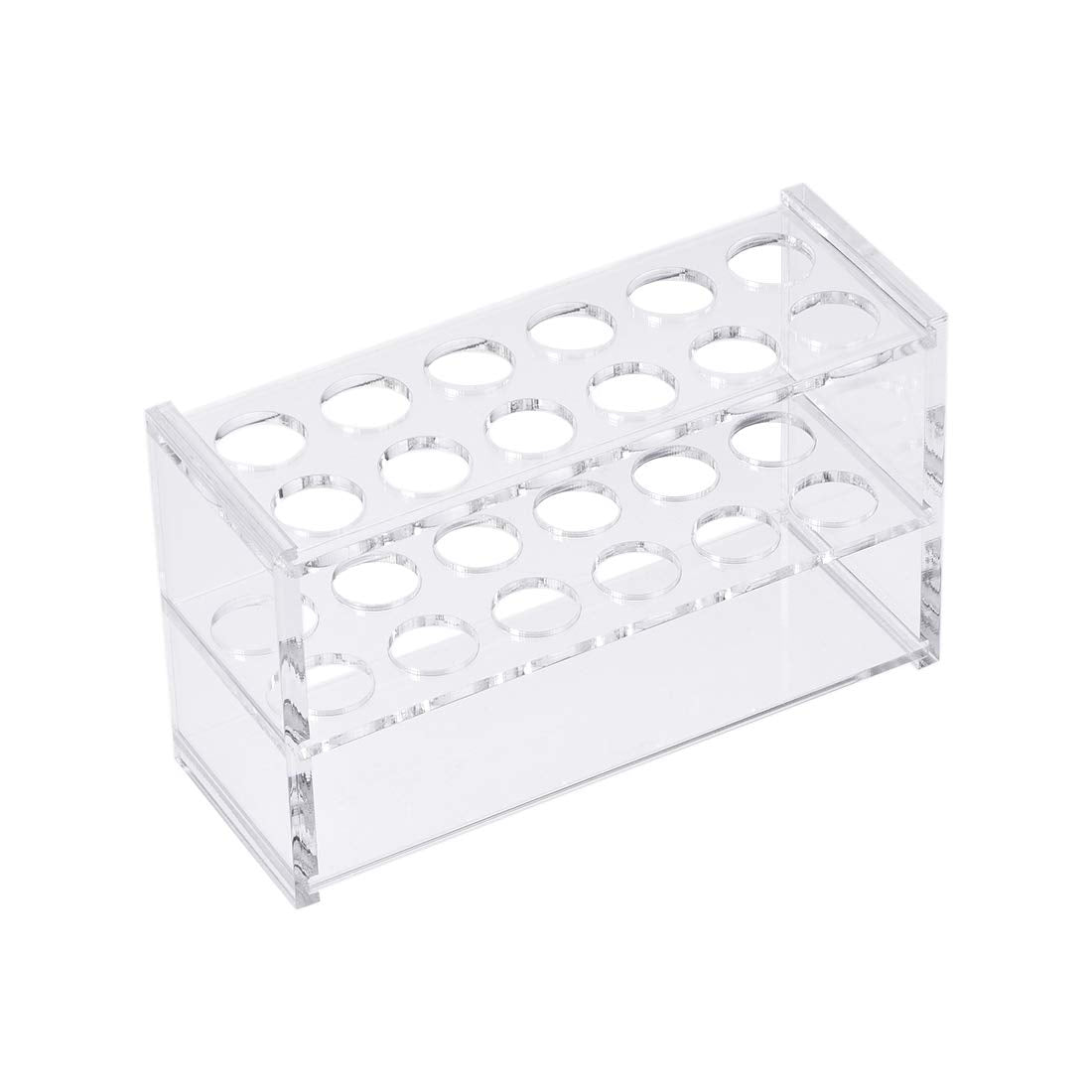 Acrylic Test Tube Holder Lab Stand Rack 2x6 Wells for 10ml Centrifuge Tubes Clear