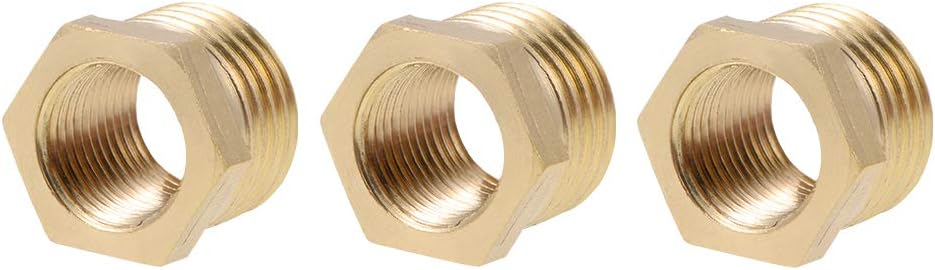 Brass Threaded Pipe Fitting G1/4 Male X G1/8 Female Hex Bushing Adapter 3pcs