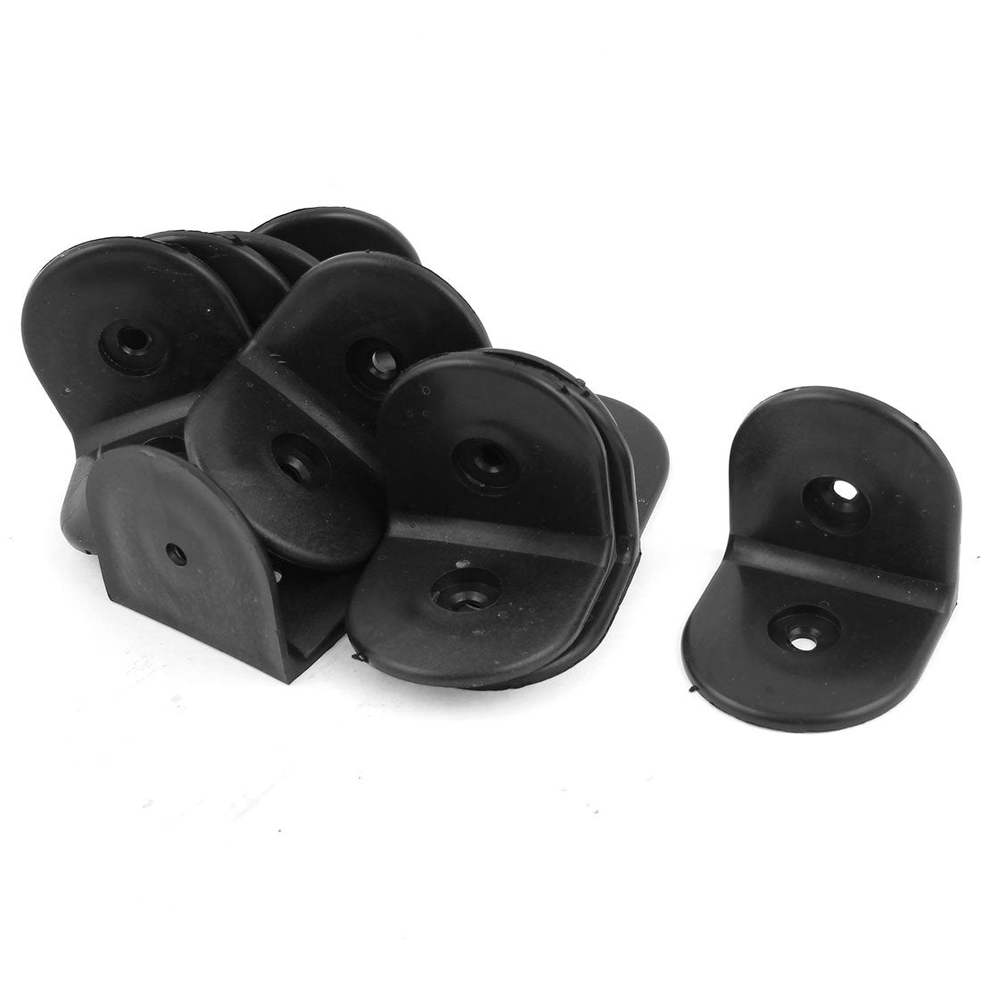 a14100700ux0522-DM Corner Brackets, Shelf Right Angle, 6 mm Mounted Diameter, Plastic, Black (Pack of 10)