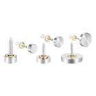 Mirror Screws Decorative Caps Cover Nails Stainless Steel 16mm 8pcs, 10mm 8pcs, and 25mm 8pcs for Mirrors, Tea Tables, Wardrobes