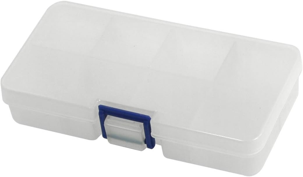 صندوق التخزين الصغير للمكونات 8 فتحات أبيض زجاجي 140mm x 75mm x 28mm