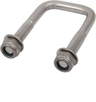 M6 Thread 25mm Inner Width 304 Stainless Steel Square U Bolt Silver Tone
