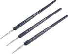 Detailing Paint Brush Set #0#00#000 Bristle with Dark Blue Wood Handle for Painting Line Drawing 1 Set (3Pcs)