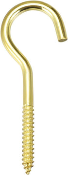 2.8" Screw Eye Hooks Self Tapping Screws Screw-in Hanger Eye-Shape Ring Hooks with Plate Golden 15pcs