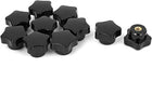 M6 Female Thread Dia Brass Core Plastic Star Head Screw Knob 10 Pcs