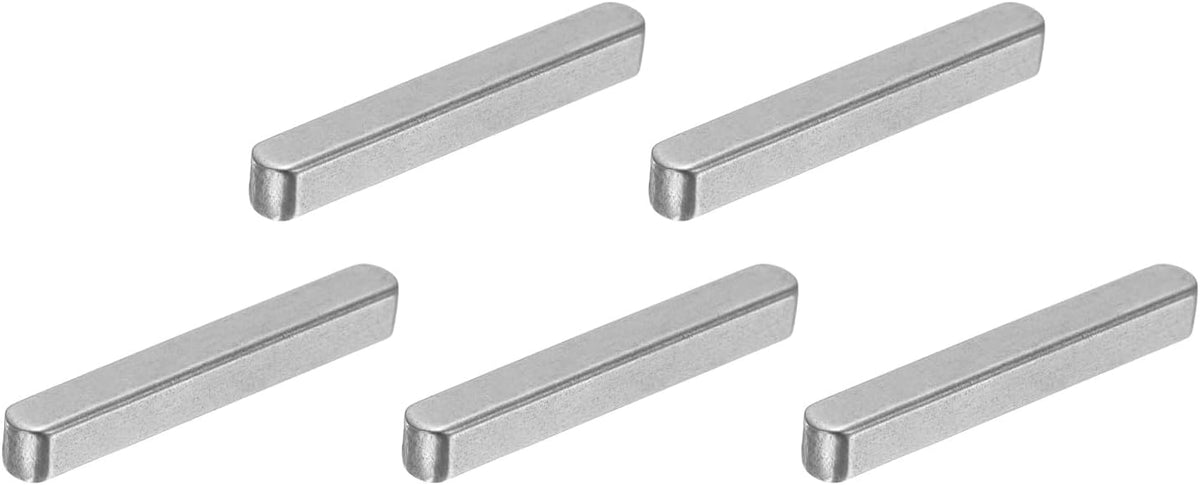 5Pcs Round Ended Feather Key, 3 x 3 x 22mm Carbon Steel Parallel Drive Shaft Key Stock, Machine Keyway for Shaft Type Fastening Connection