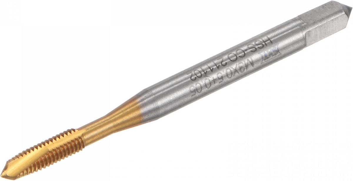 Spiral Point Taps, M3 x 0.5 + 0.05 Metric Titanium Coated Cobalt High Speed Steel Machine Thread Milling Screw Threading Tap