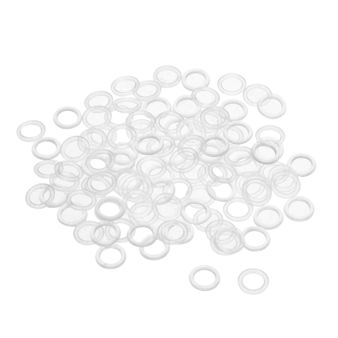 Nylon Flat Washers M5 7.5mm OD 5mm ID 1mm Thickness Sealing Gasket for Faucet Pipe Water Hose, Clear, Pack of 200