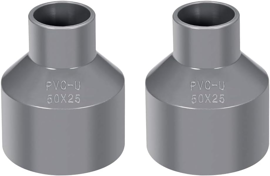 PVC DWV Reducing Coupling Schedule 40 Gray 25mm x 50mm Socket 2Pcs