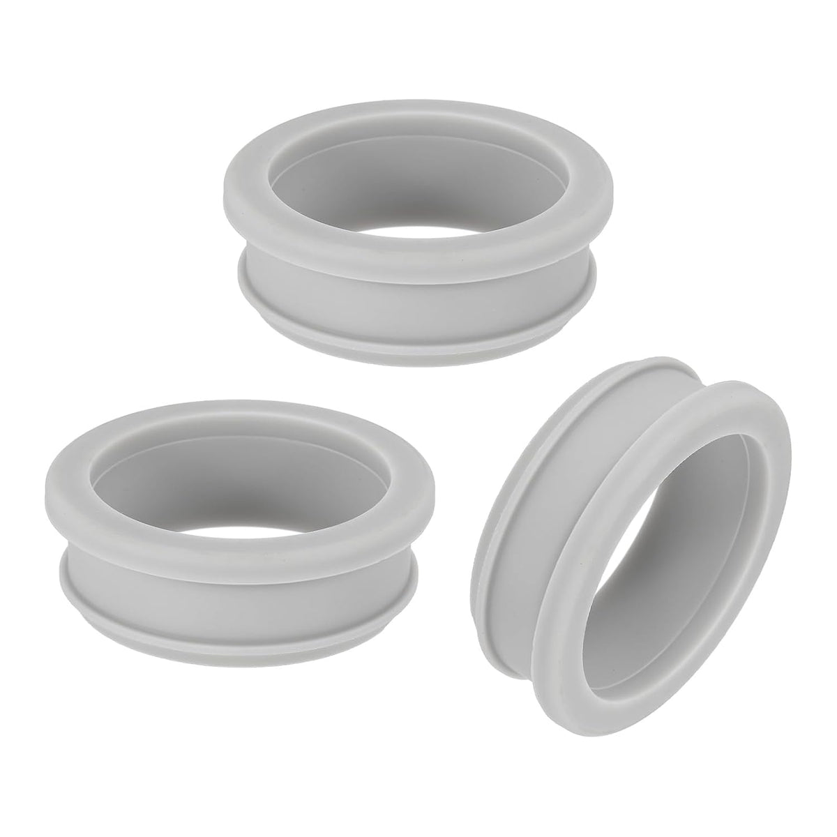 3Pcs Rubber Grommets 48.6mm Drill Hole, 42.5mm ID Hole Top Hat Grommet Silicone Rubber Hole Plug Gasket Wires Protection for Wiring Automotive, Gray