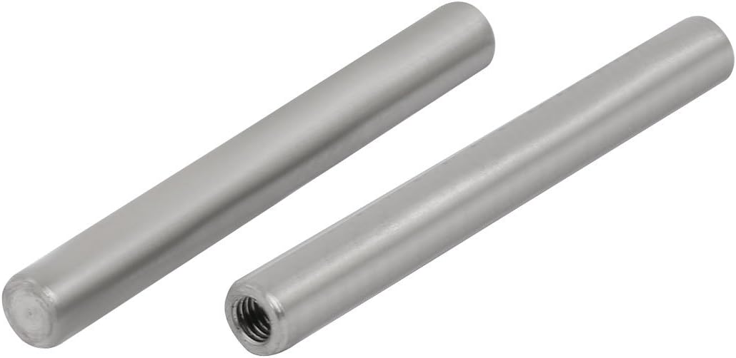 304 Stainless Steel M5 Female Thread 8mm x 70mm Cylindrical Dowel Pin 2pcs