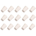 White Tapered Shaped Solid Rubber Stopper for Lab Tube Stopper Size 14-15mm 15Pcs