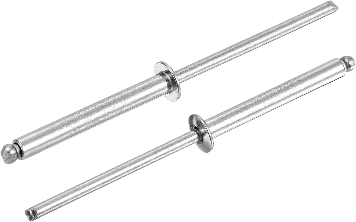 25Pcs 1/8"x1" 304 Stainless Steel Dome-Head Blind Rivets, Open-End Type Blind Rivets for DIY, Sheet Metal, Automotive Repairs, Furniture, Boat, and Duct Work (Silver)