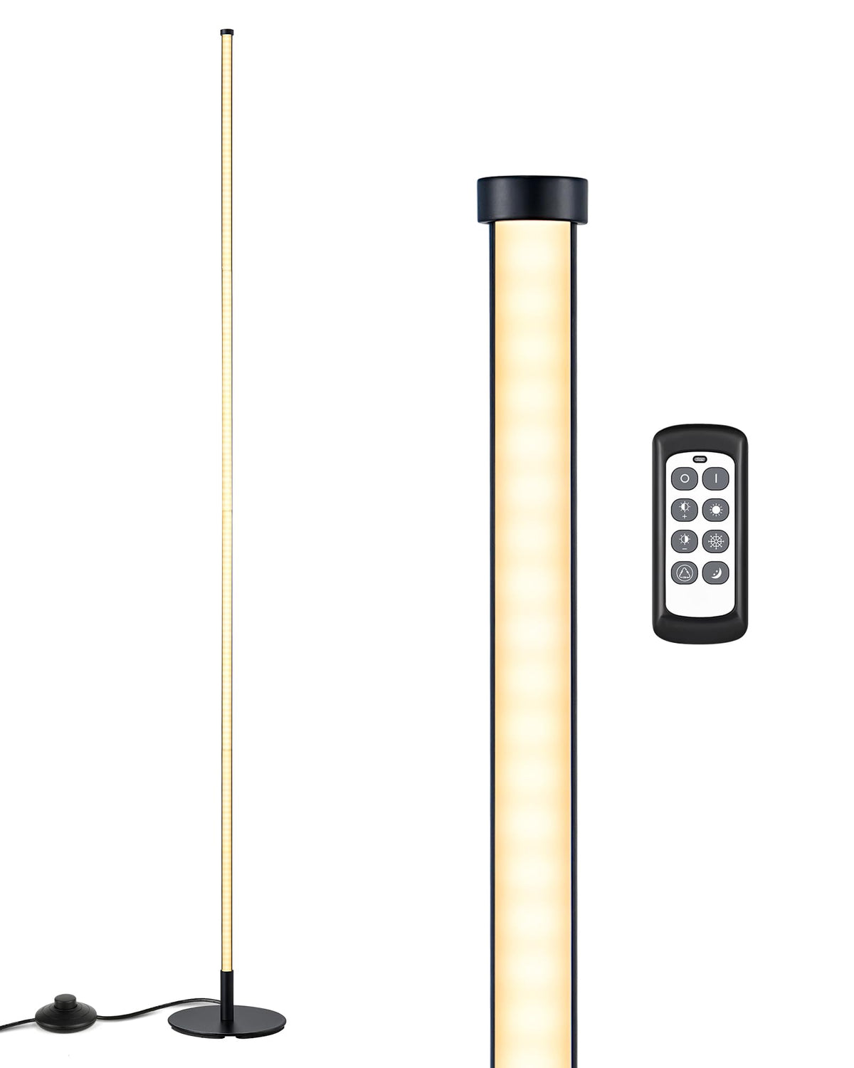 LinkMejor 59,8" Lampa Lantai dengan Remote & 3 Pengaturan Tinggi, Dimensi & 3CCT