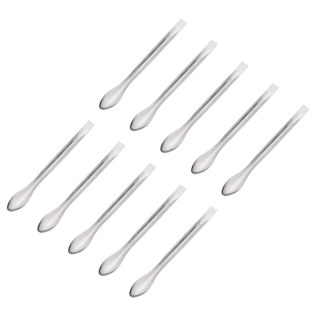 Micro Scoop 140mm Stainless Steel Reagent Sampling Lab Spoon Spatulas for Laboratory 10Pcs