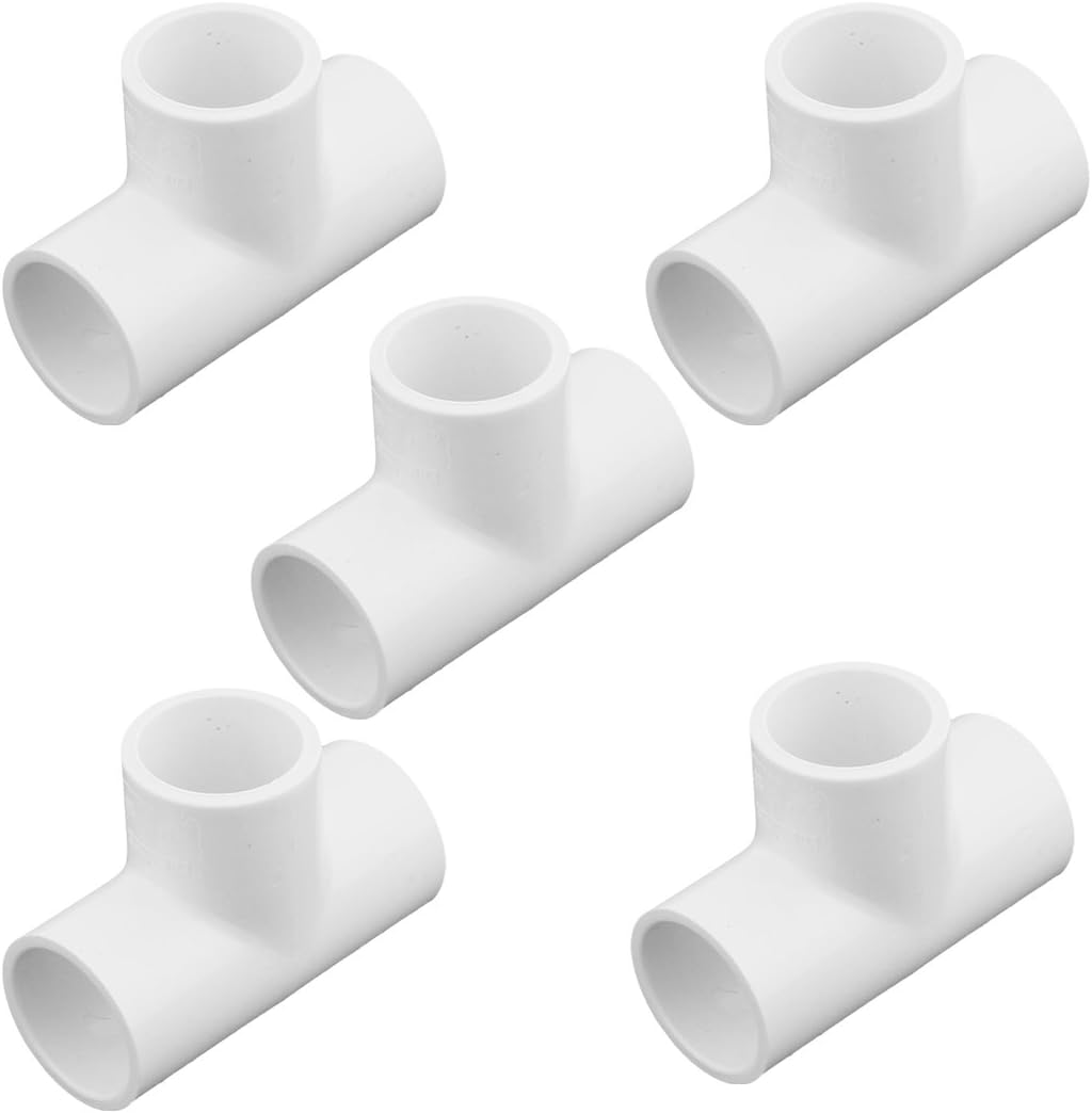 25mm Inner Dia 3 Way T Shape PVC Water Pipe Tube Joint Coupler Connector, 5Pcs