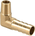 Brass Barb Hose Fitting, 90 Degree Elbow 10mm Barbed to 1/8 PT Male Pipe Adapter Connector