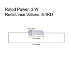 40Pcs 5.1K Ohm Resistor, 3W 5% Tolerance Metal Oxide Film Resistors, Lead, Flame Proof for DIY Electronic Projects and Experiments