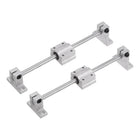 Linear Motion Rod Shaft Guide Set 2pcs 8mm x 200mm Linear Motion Guides Bearing Steel Plated Smooth with 2pcs SCS8UU Bearing Block & 4pcs Shaft Support for Automated Machines CNC