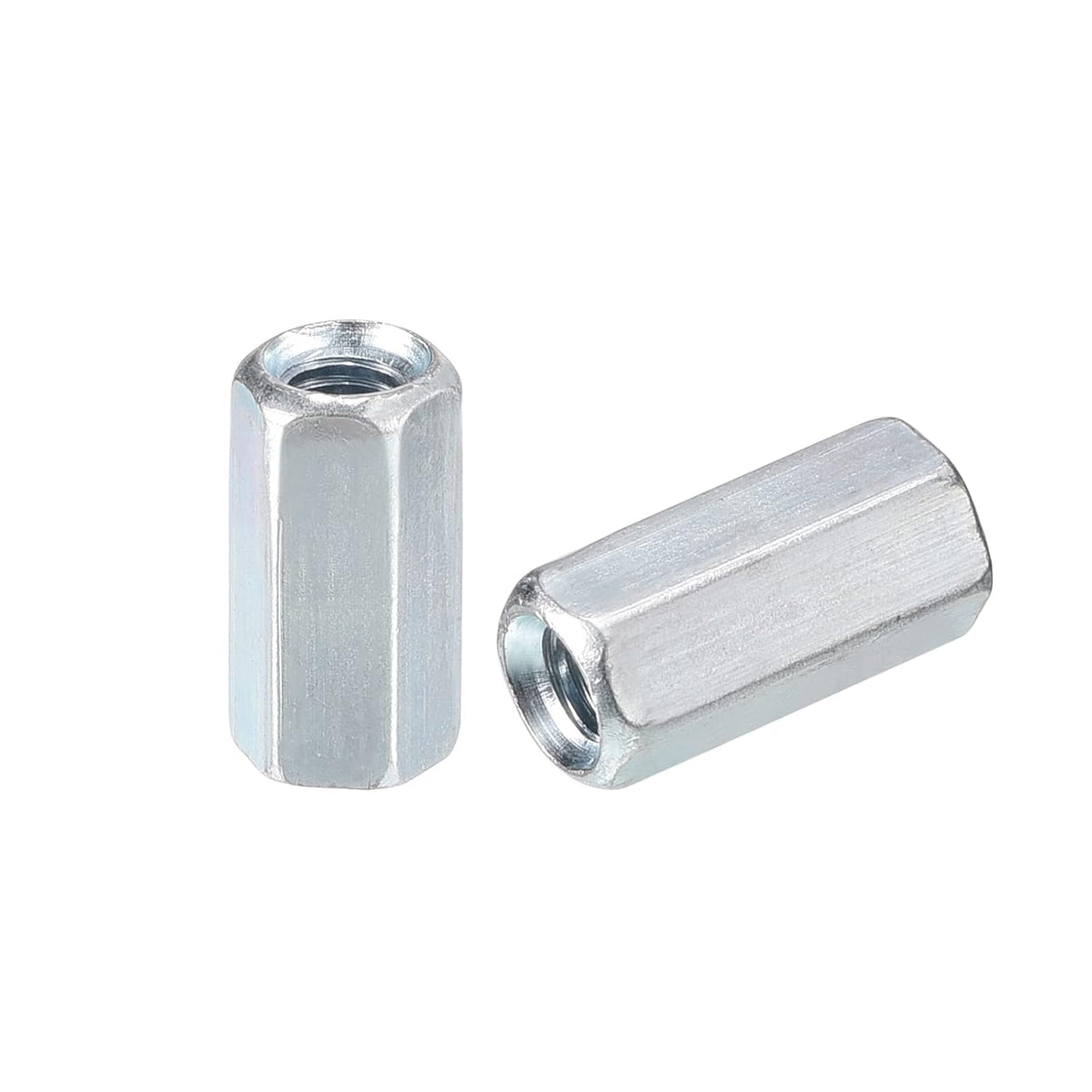 40pcs M4x8x15mm Coupling Nuts - Galvanized Carbon Steel Hex Threaded Rod Coupler for Furniture, Electronic, Industrial