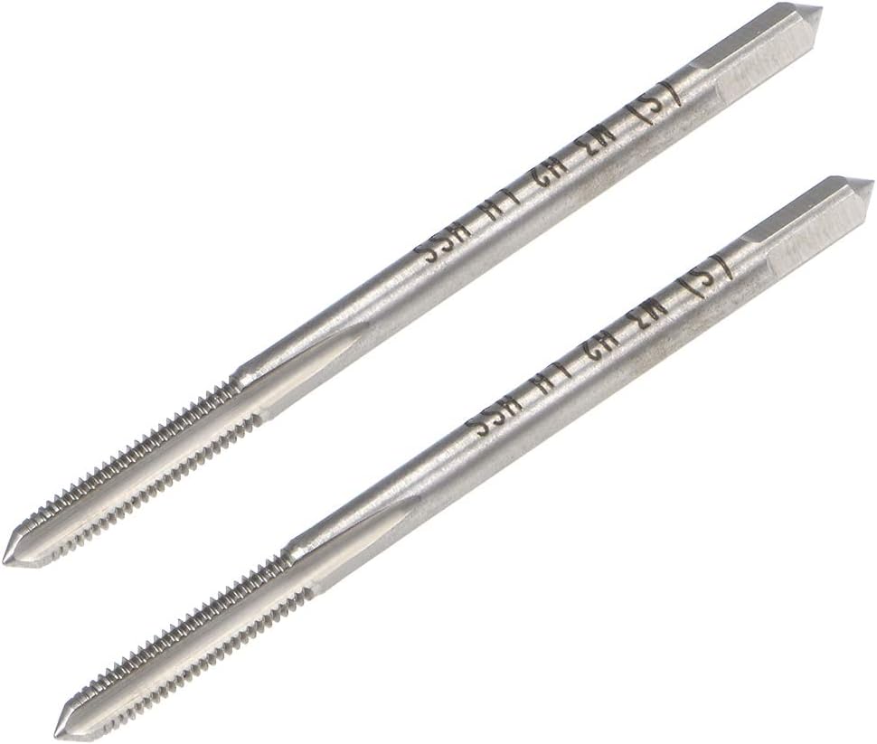 Metric Machine Tap Left M3 Thread 0.5 Pitch H2 Accuracy 3 Flutes High Speed Steel 2pcs