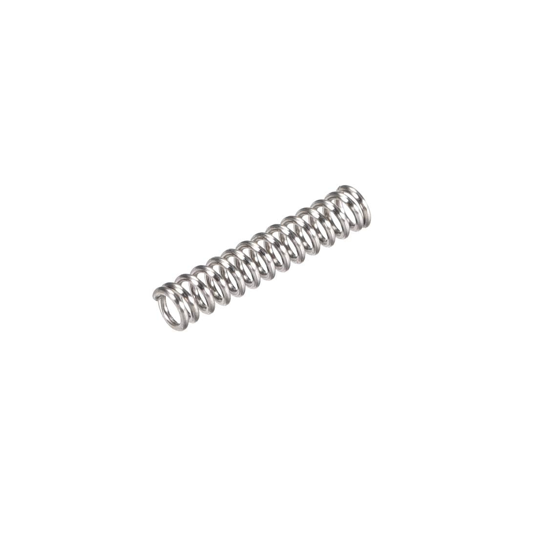 Compression Spring,304 Stainless Steel,3mm OD,0.5mm Wire Size,9mm Compressed Length,15mm Free Length,4N Load Capacity,Silver Tone,10pcs