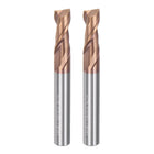 2pcs 6mm Dia 6mm Shank Square Nose End Mill 2 Flutes HRC55 Carbide AlTiN Coated CNC Router Bits Cutter Tools for End Milling CNC Machining