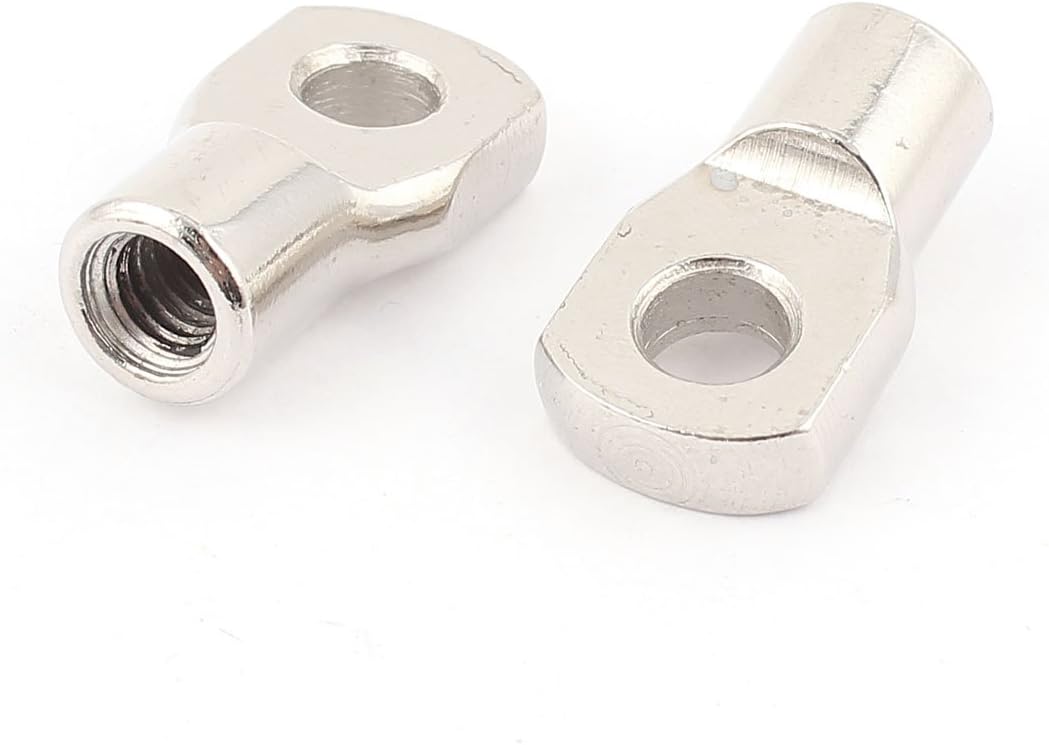 M6 Female Thread Gas Spring Rod End Fitting Eyelet Connector Silver Tone 2pcs