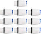 1/4 Inch Male -1/4 Inch Tube OD Quick Connect Water Purifiers Tube Fittings Push in to Connector Filter Tubing Hose Pipe Joint for RO Reverse Osmosis System 10pcs