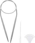 Circular Knitting Needles Kit, 16.54 Inches Length 4mm Dia Round Stainless Steel Sweater Needle for Handmade Projects DIY Knitting