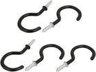 2 Inch Plastic Coated Screw-in Open Cup Ceiling Hooks Hangers Black 5pcs