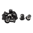 10 Pcs 6mm Shaft Hole Potentiometer Rotary Control Knobs Caps Black