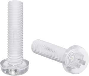 M5x20mm Plastic Screws 9mm Head Dia PC Transparent Acrylic Phillips Cross Pan Hand Tighten Screw 50Pcs