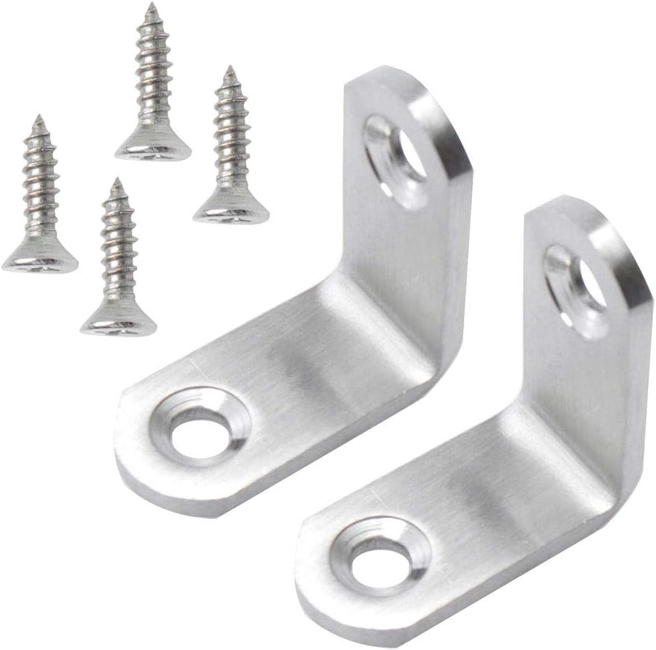 2pcs Angle Bracket Stainless Steel 30x30mm Corner Brace Fastener L Shaped Right Angle Brackets Corner Protector Shelf Support with Screws for Furniture