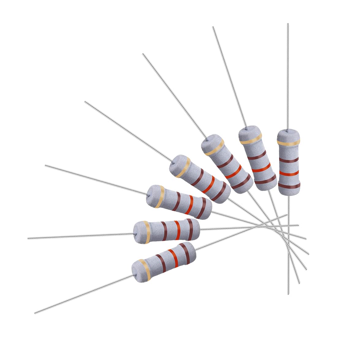 100Pcs 120 Ohm Resistor, 1W 5% Tolerance Metal Oxide Film Resistors, Axial Lead, Flame Proof for DIY Electronic Projects and Experiments