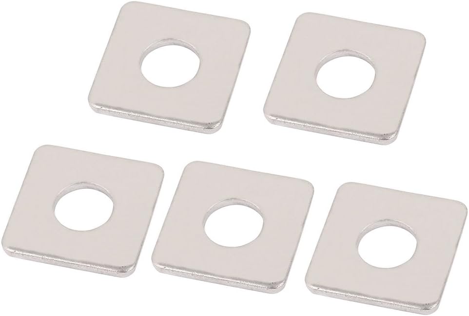 M8 x 20mm Square Stainless Steel Flat Repair Plate Silver Tone 5pcs