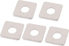 M8 x 20mm Square Stainless Steel Flat Repair Plate Silver Tone 5pcs