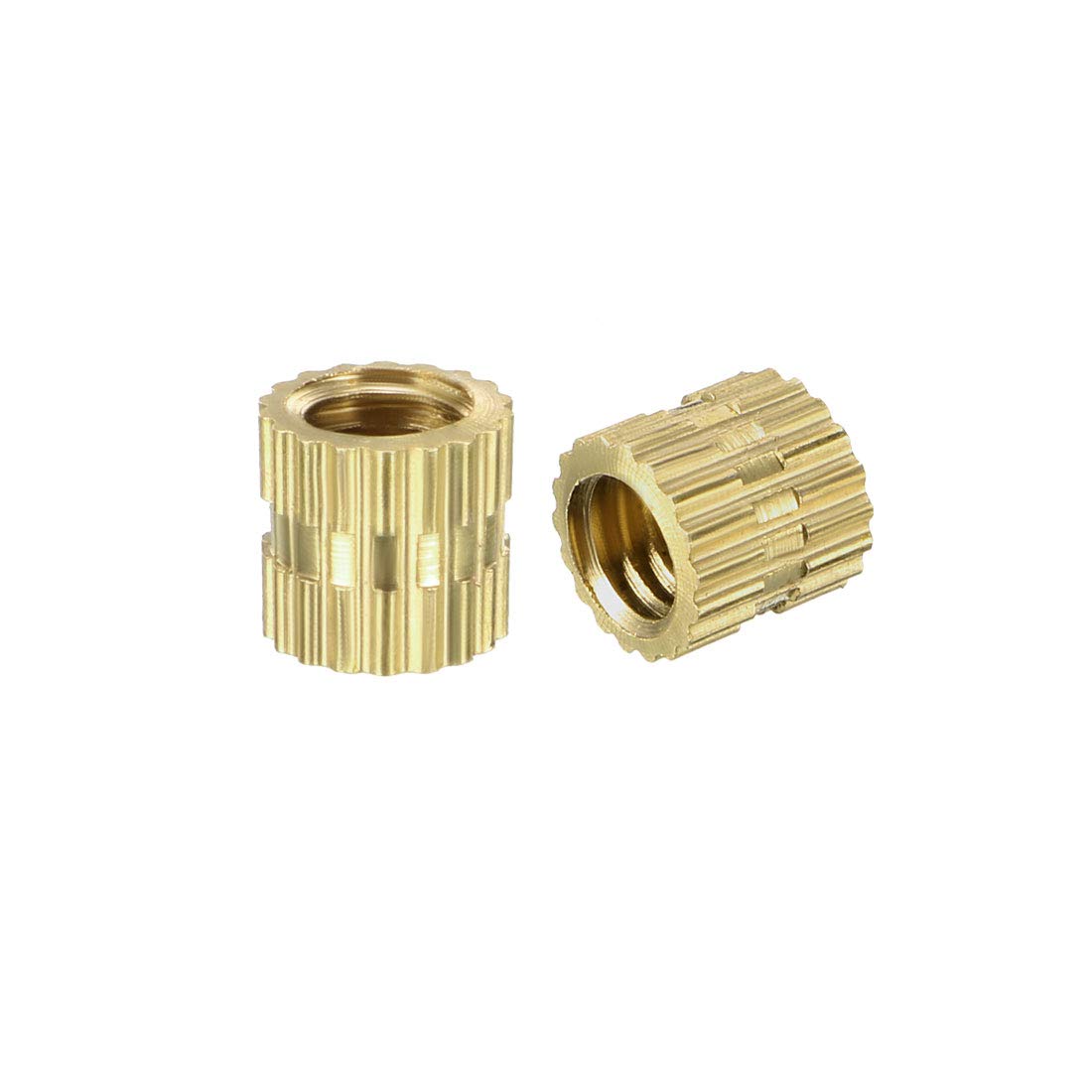 Knurled Insert Nuts - 50Pcs M4 x 5mm Length x 5mm OD Female Thread Brass Threaded Insert Embedment Nut for 3D Printer