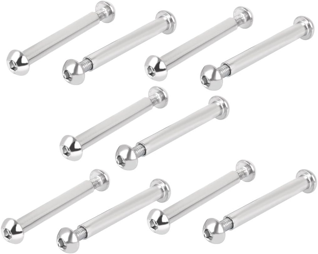 8mmx64mm Hex Socket Cap Head Screw Bolt Sleeve Barrel Connector Nut 10pcs