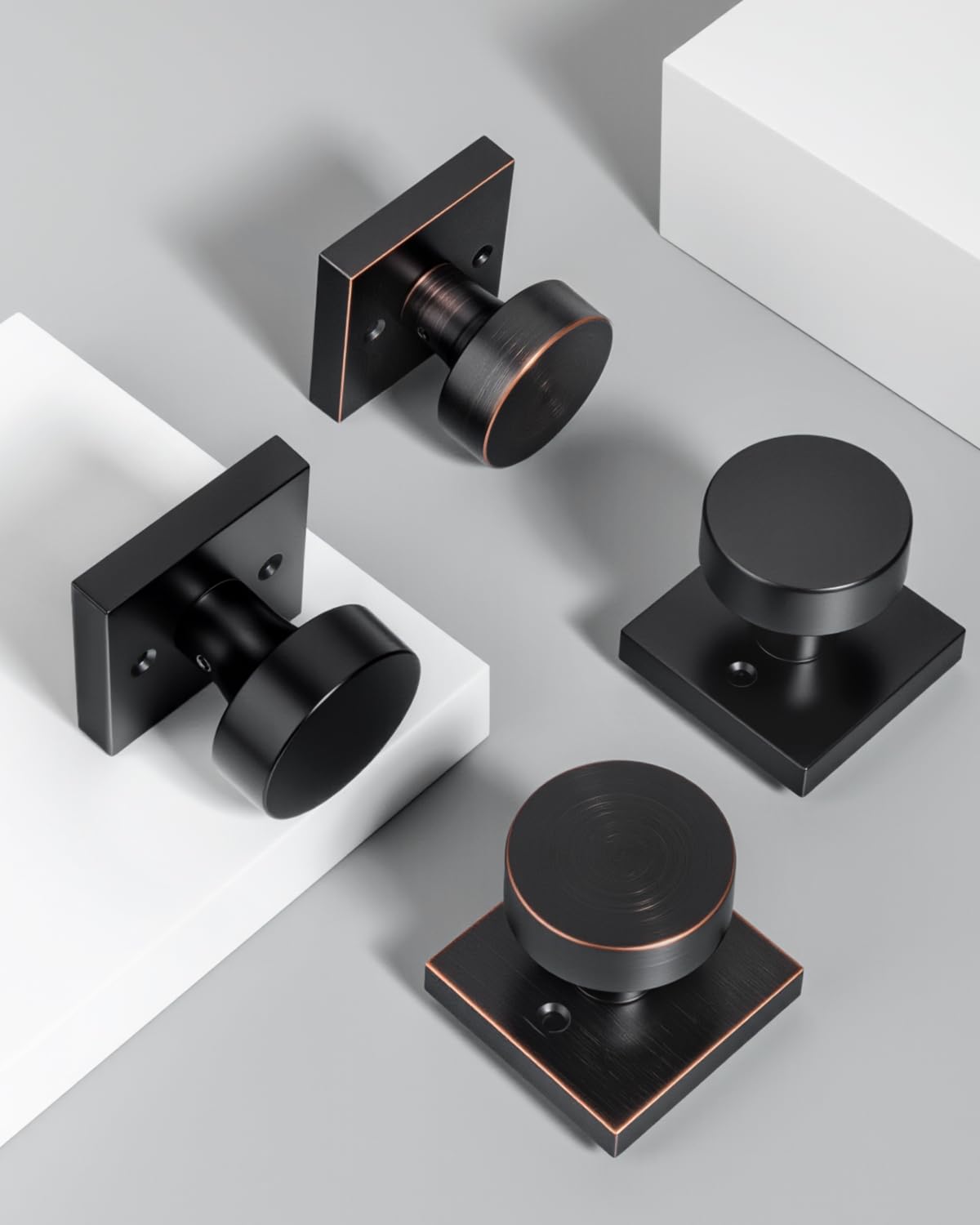 LinkMejor Poussoirs de porte en bronze brossé à l'huile pour portes intérieures, 6 pièces
