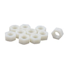10 Pcs Nylon M12 Threaded Hexagon Screws Hex Nuts Grey White