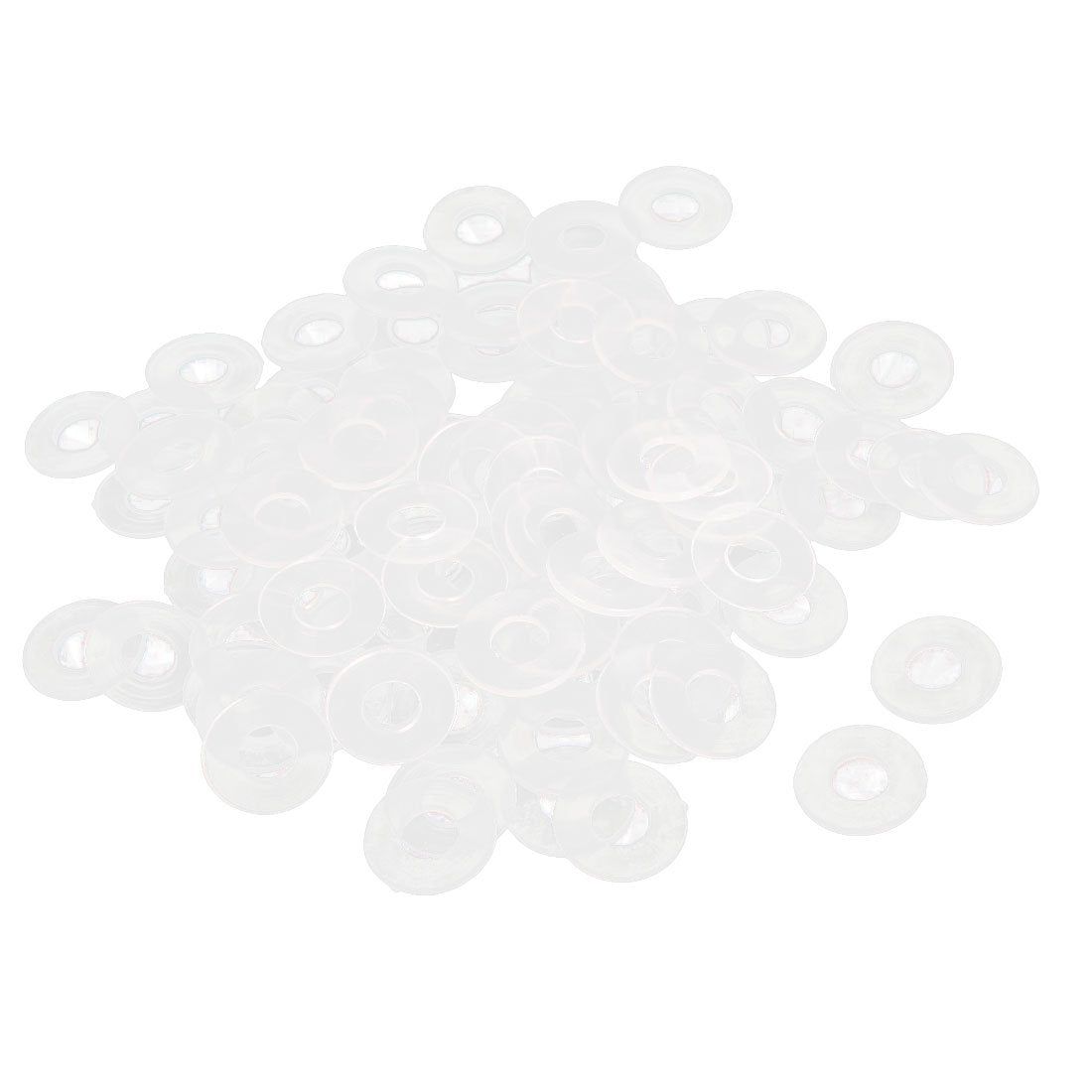 a15061900ux0382 Nylon Flat Insulating Washers Gasket 13 mm x 6 mm x 1 mm 100 Piece Clear, 0.24" Width, 0.51" Length