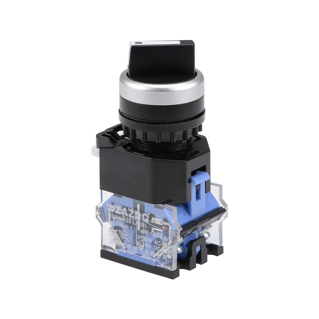 Rotary Selector Switch 2 Positions 2NO Self-Lock Latching AC 660V 10A 22mm Panel Mount Set of 1