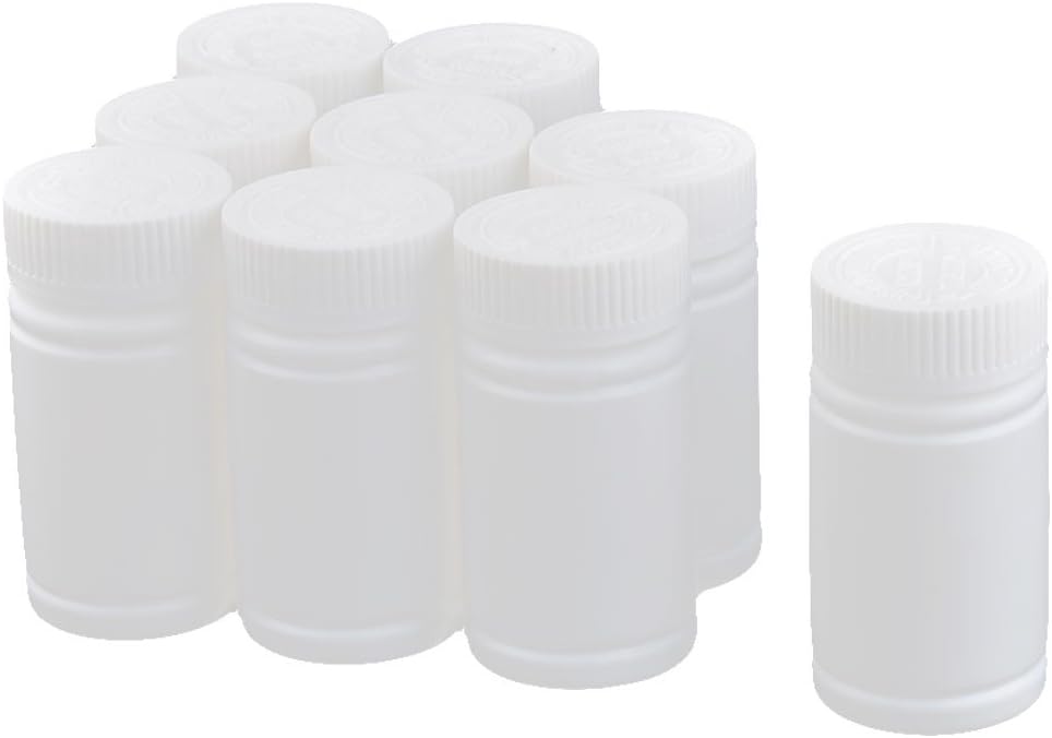 Plastic Household Pill Chemical Reagent Vial Holder Storage Bottle 9pcs